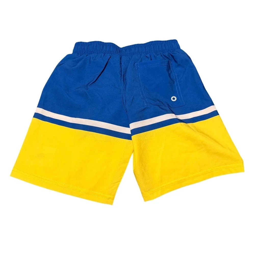 Tommy Bahama Boys‎ Blue Yellow Colorblock Swim Trunks Size 5/6 Board Shorts